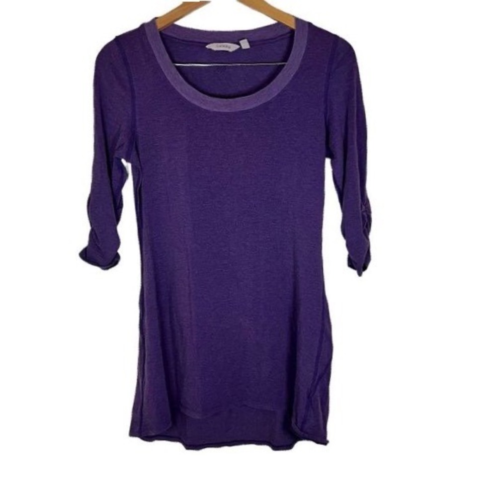 Athleta Deep Purple Soft Comfy Dress, Size Small Tall. Ruched Arms